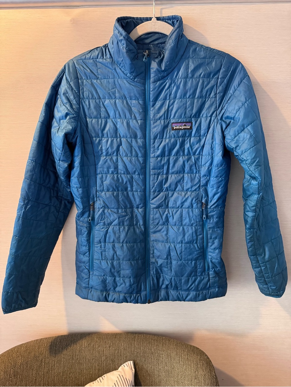 Patagonia Light Blue Quilted Packable Jacket